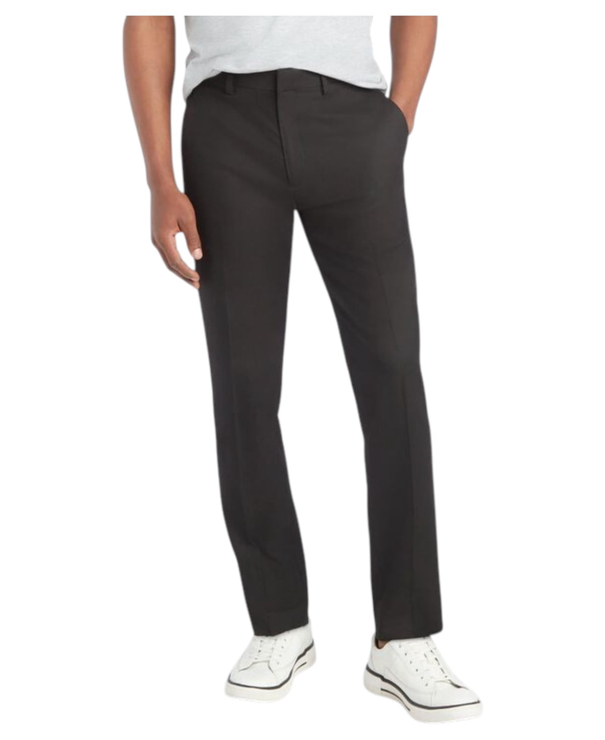 Kenneth Cole Reaction Mens Skinny Fit Dress Pants 36 / 32 Black Solid Stretch