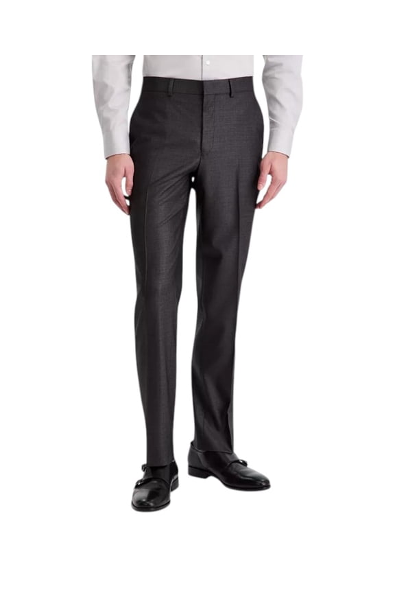 Mens Slim fit Dress Pants 34 / 30 Gun Metal Grey Solid