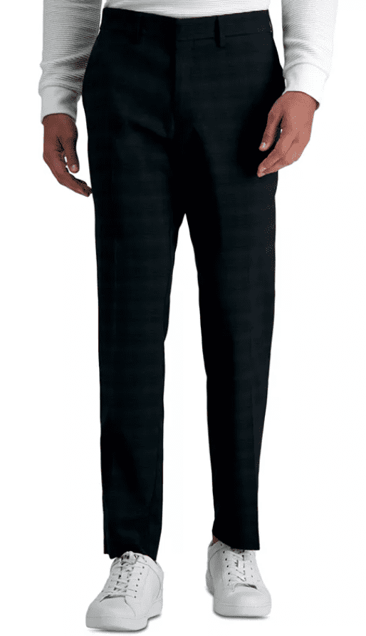 Pantalon Habillé Homme Kenneth Cole New York, 100% Laine, Rayé Noir/gris, US 36S, Neuf Avec Défaut