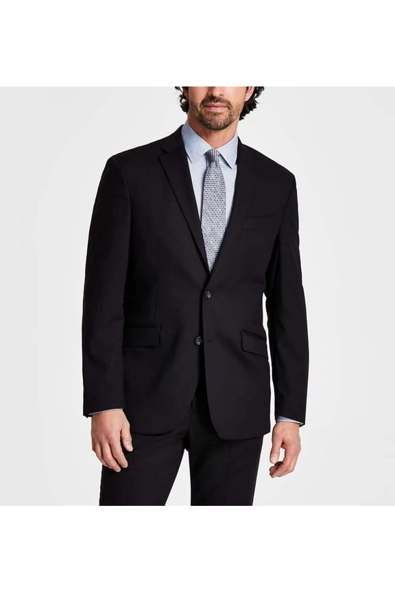 Reaction Mens Slim fit Suit Jacket Blazer 38 R Black Solid Stretch