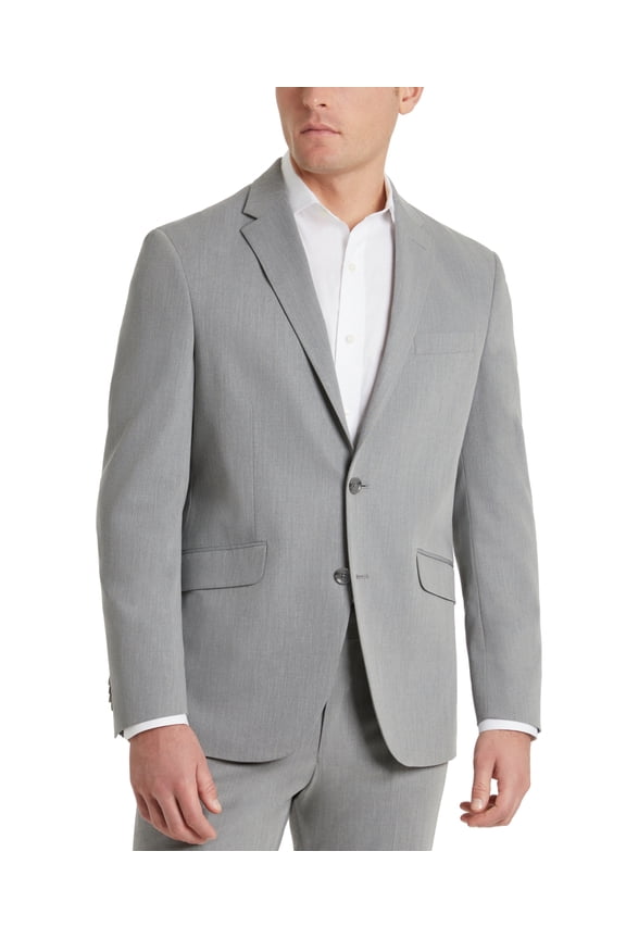 Mens Slim fit Suit Jacket Blazer 38 R Light Grey Solid Stretch