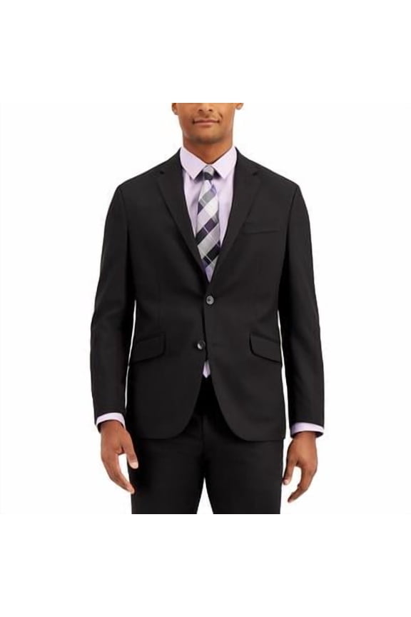 Mens Slim fit Suit Jacket Blazer 40 S Black Solid Stretch