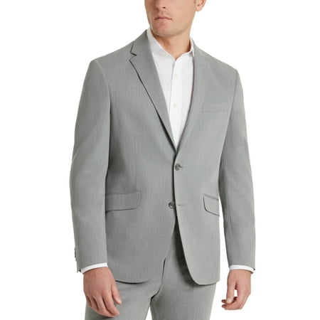 Kenneth Cole Mens Slim fit Suit Jacket Blazer 40 S Light Grey Solid Stretch