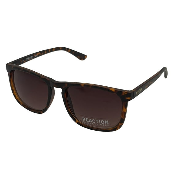 Kenneth Cole Reaction Mens Square Matt Tortoise Plastic Sunglass, KC1358 52F