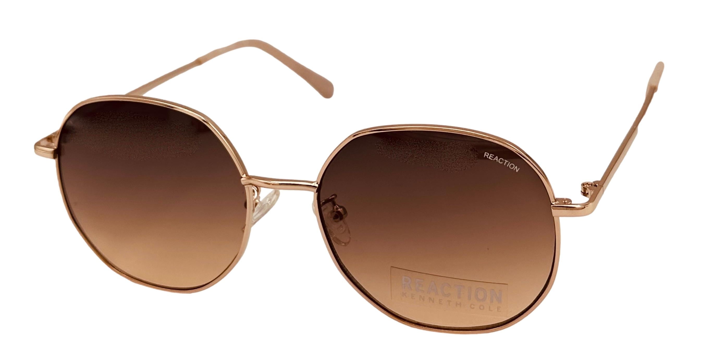 Kenneth Cole Reaction Men's Round Gold Metal Gradient Sunglasses