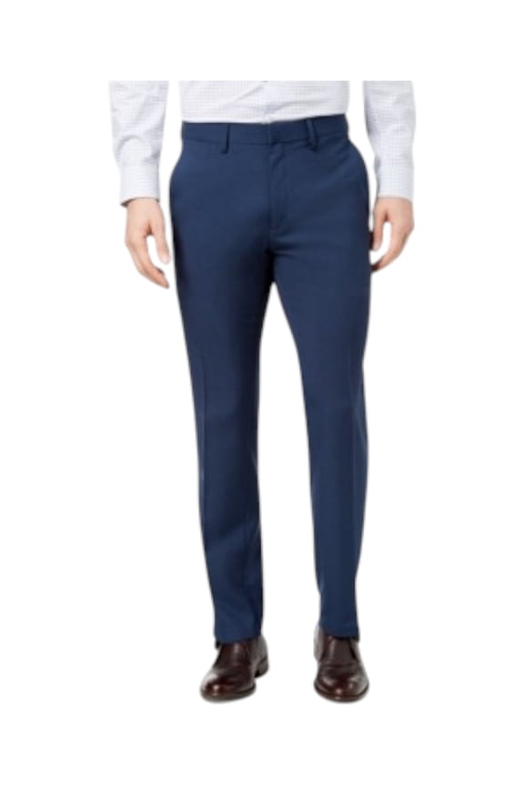 Kenenth Cole Mens Modern fit Dress Pants 34 / 32 Navy Blue Check