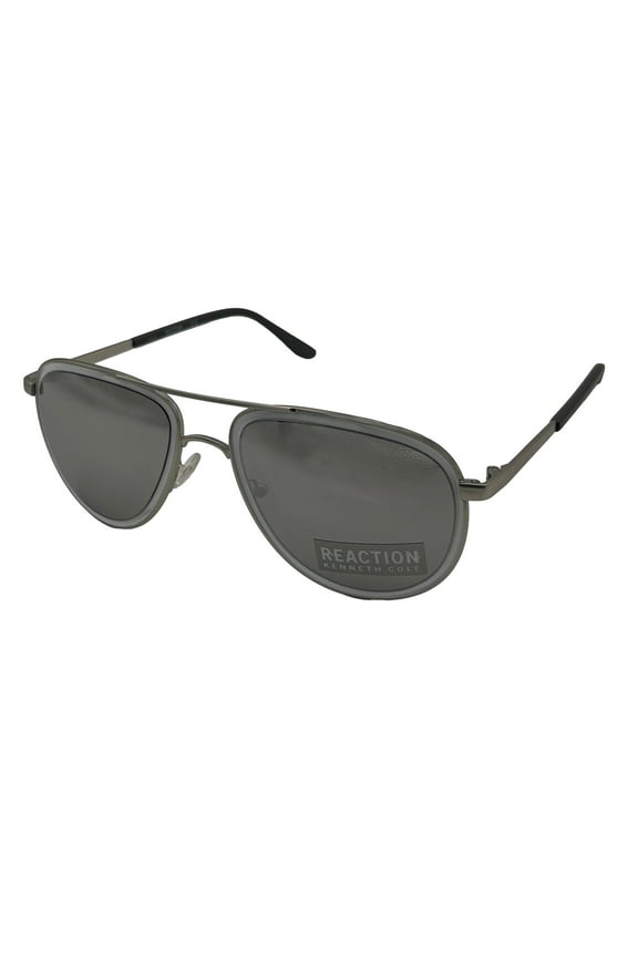 Reaction Silver White Mens Metal Sunglass Aviator, KC1367. 20C