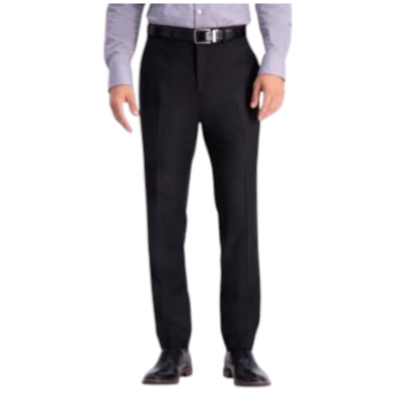 Kenneth Cole Mens Slim fit Dress Pants 36 / 29 Black Solid Stretch