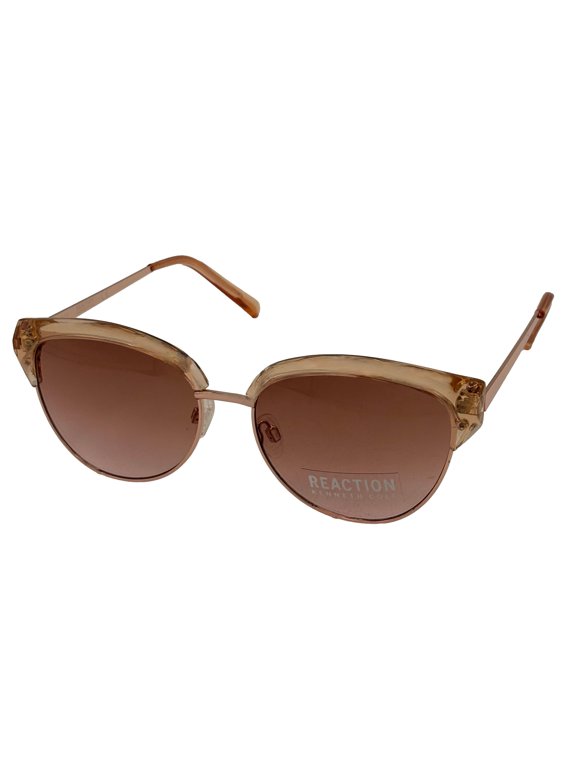 Reaction Gradient Round Sunglasses, Beige Rose Gold Metal