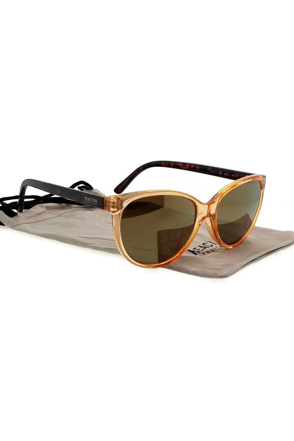 Reaction Sunglass Round Crystal Brown Plastic, Mirror KC1271 45G