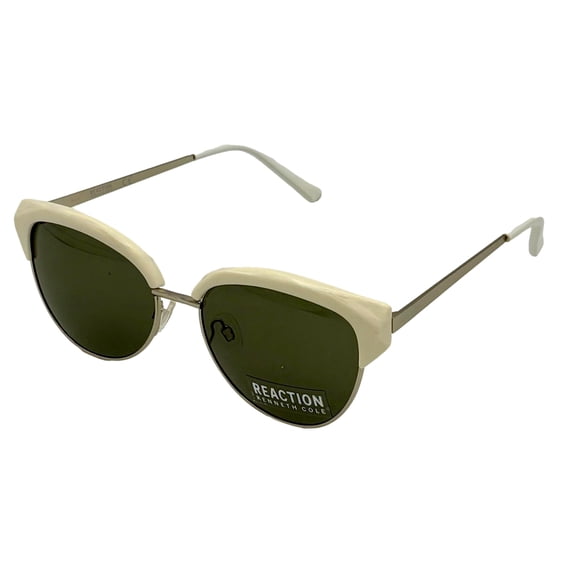 Kenneth Cole Reaction Gradient Round Sunglasses, White Silver Metal