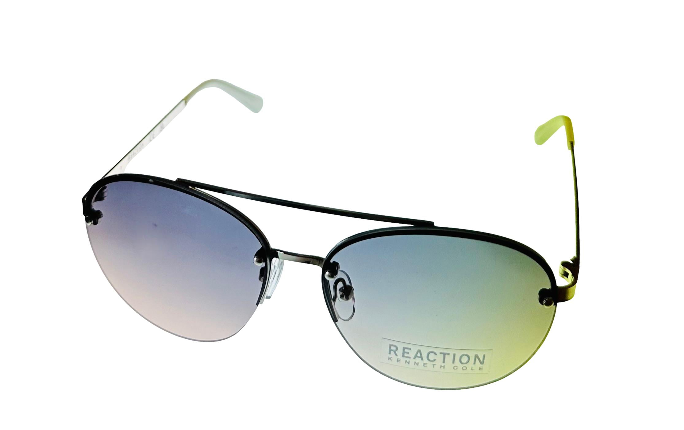 Kenneth Cole Reaction Sunglass Silver Metal Rimless Aviator KC1419. 10B