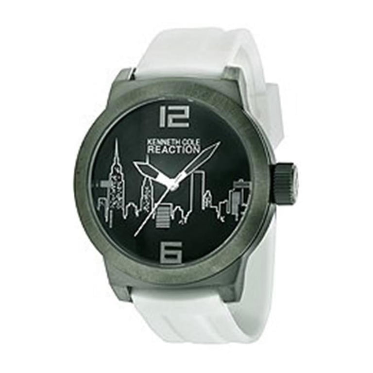 Kenneth Cole Silver-Tone Watch with White Strap Mens Unlisted by Kenneth Cole Round Silver Tone White Dial  main image 2