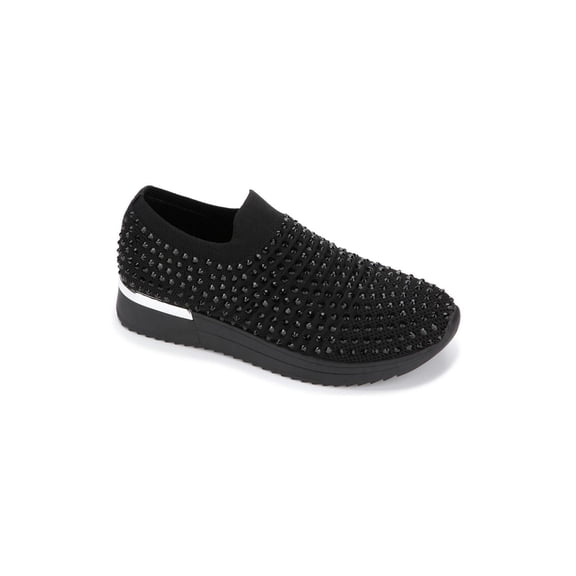 Kenneth Cole Reaction Womens Cameron Jewel Joggers Sneakers, BLACK, Size 5.0