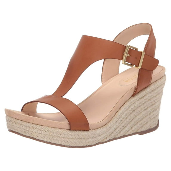 Kenneth Cole Reaction Womens Card Open Toe Casual T-Strap Sandals, Tan, Size 5.0