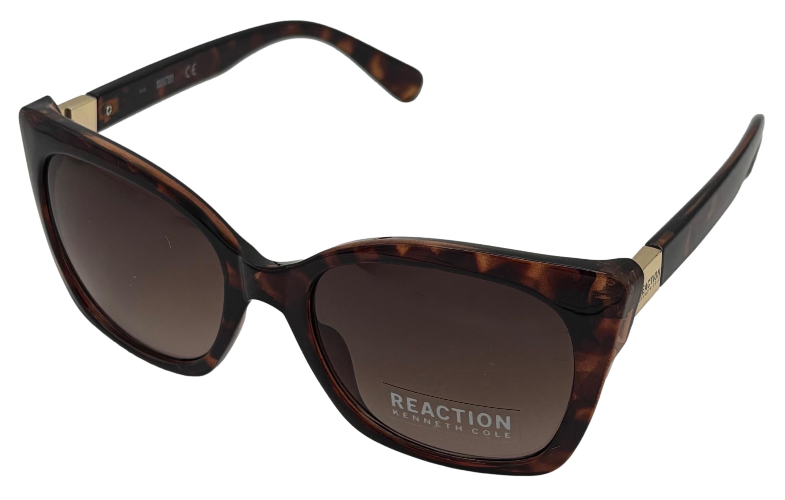 Kenneth Cole Reaction Womens Cat Eye Dark Havana Plastic Sunglass KC1387. 52F