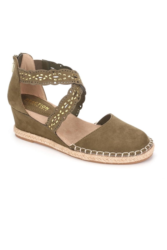 Reaction Womens Clo X Band Faux Leather Strappy Espadrilles