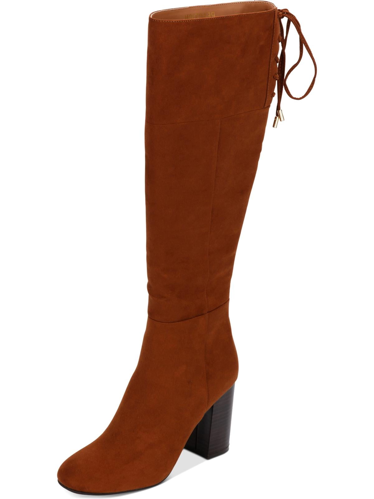Kenneth Cole Reaction Womens Corie Lace Tall Dress Boots Brown 8.5 Medium B M