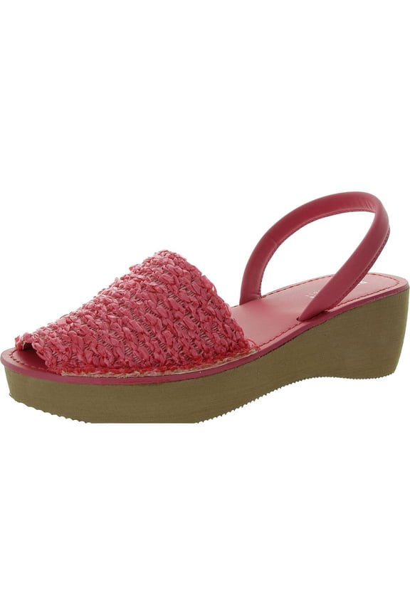 Reaction Womens Fine Glass Weave Woven Wedge Slingback Sandals