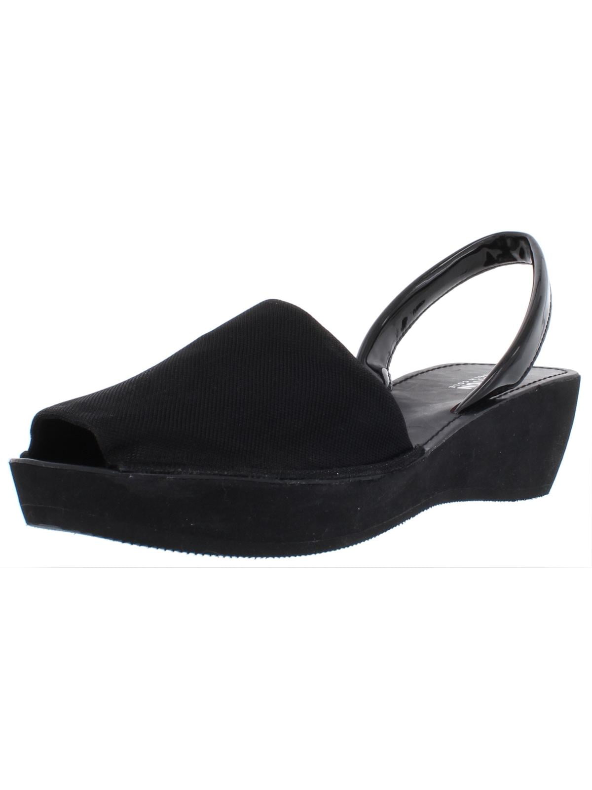 Kenneth Cole Reaction Womens Fine Glass Metallic Peep-Toe Wedge