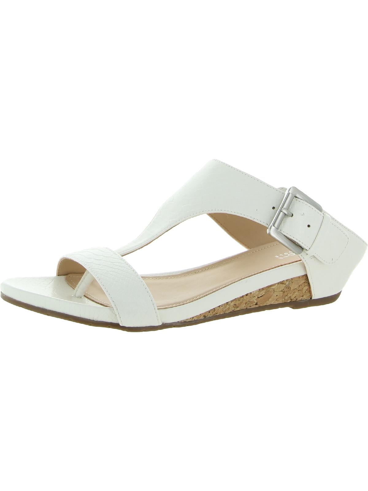 Kenneth Cole Reaction Womens Great Buckle Slide Sandals White 8.5 Medium B M Walmart