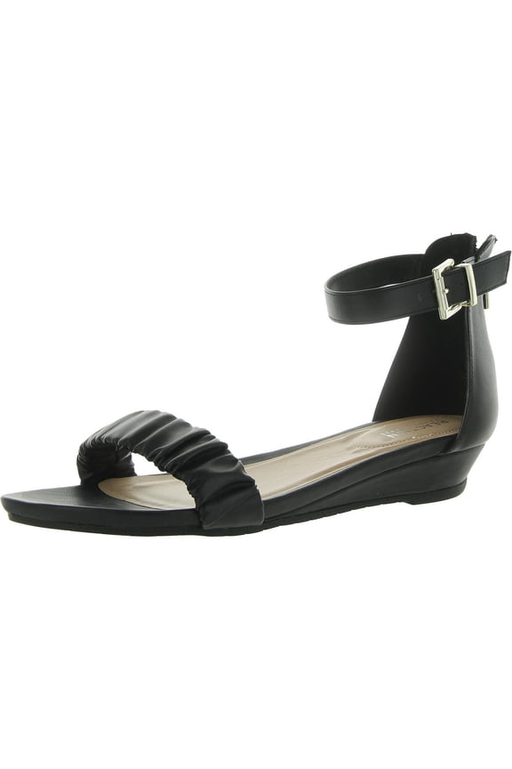 Reaction Womens Great Scrunch Square Open Toe Slingback Sandals