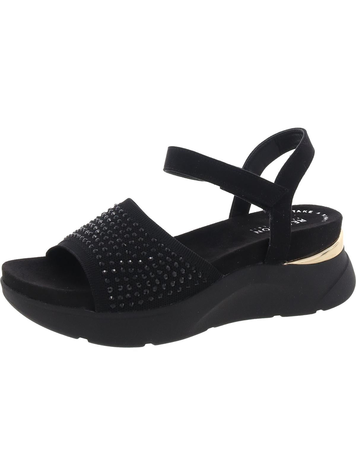 Kenneth Cole Reaction Womens Hera Embellished Faux Suede Wedge Sandals