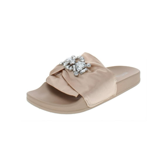 Kenneth Cole Reaction Womens Pool Jewel Satin Embellished Slide Sandals