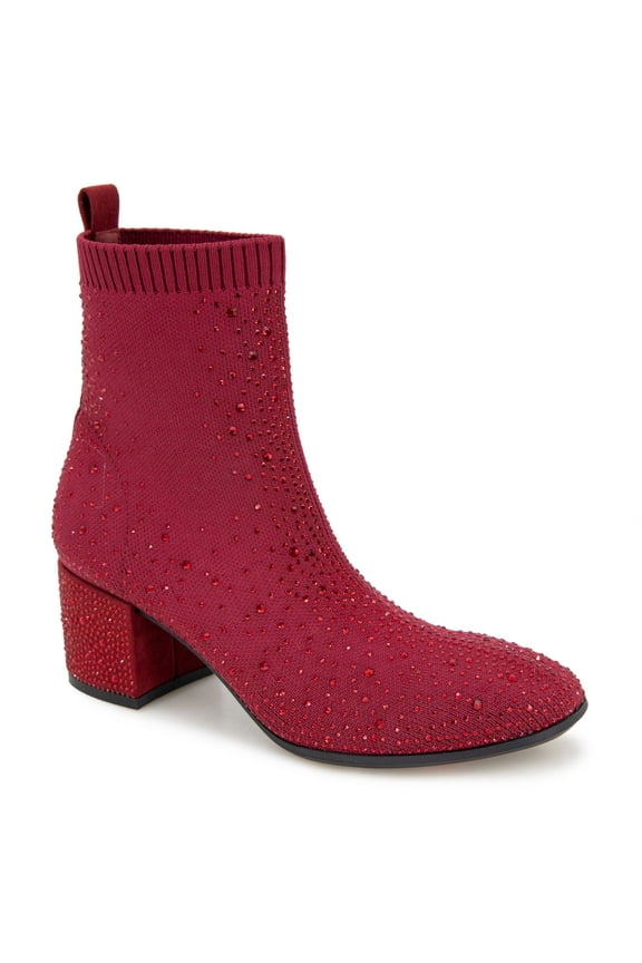 Reaction Womens Renee Chelsea Jewel Booties Brick Knit 5.5M