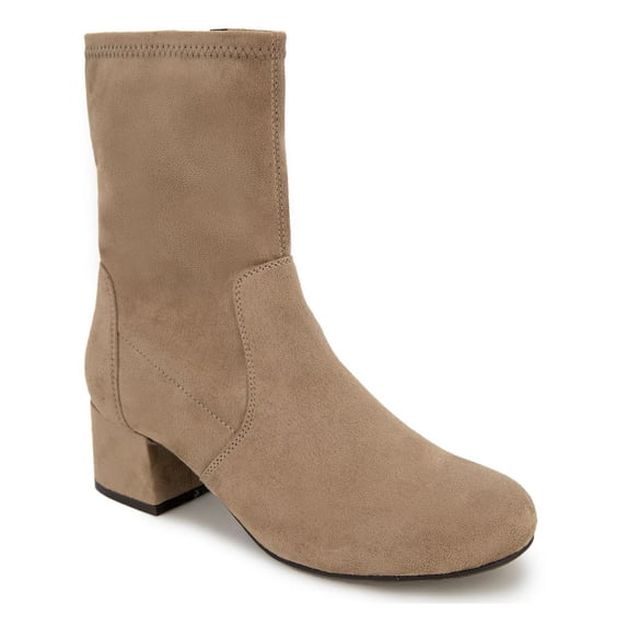 Kenneth Cole Reaction Womens Road Stretch Faux Suede Block Heel Ankle Boots