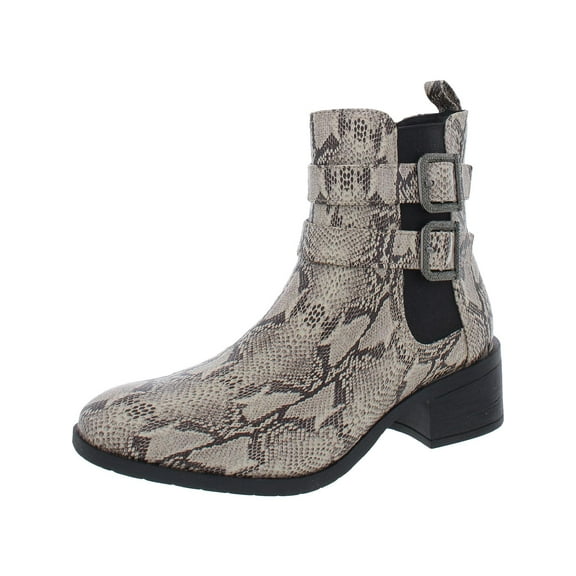 Kenneth Cole Reaction Womens Salt Biker Jewel Faux Leather Ankle Ankle Boots