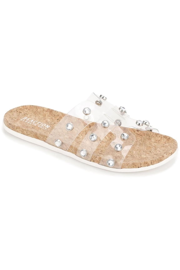 Reaction Womens Slim Embellished Cork Slide Sandals