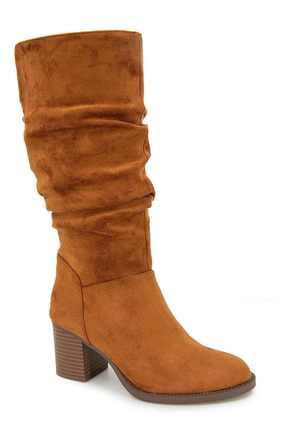 Reaction Womens Sonia Faux Suede Almond Toe Knee-High Boots