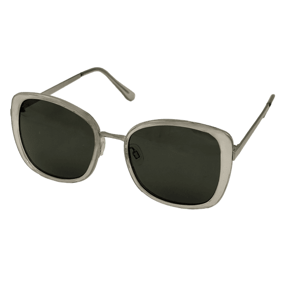 Kenneth Cole Reaction Milky Crystal Sil Metal Women's Square Sunglasses, Milky Crystal