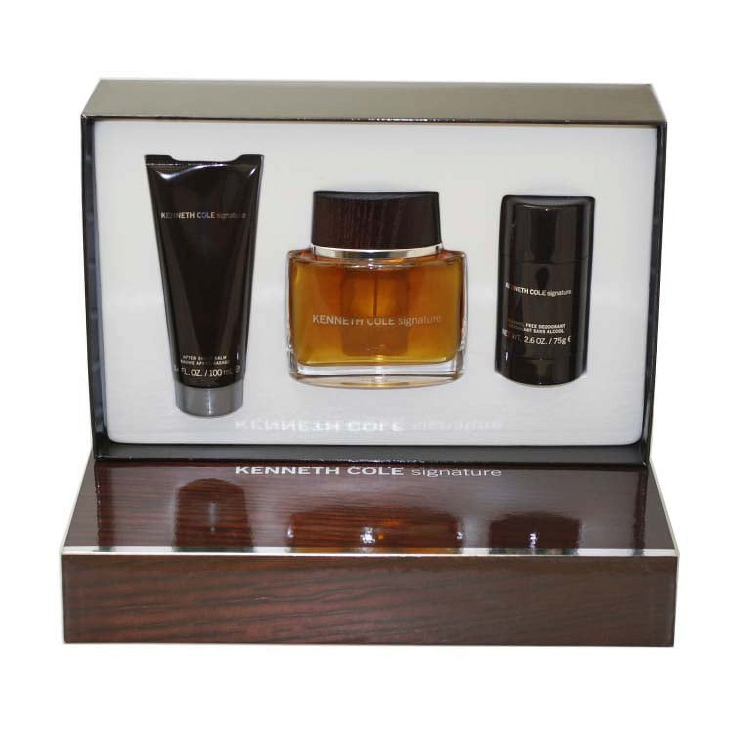 Kenneth Cole Signature by Kenneth Cole for Men 3 Pc Gift Set 3.4oz EDT Spray 3.4oz After Shave Balm 2.6oz Deodorant Stick