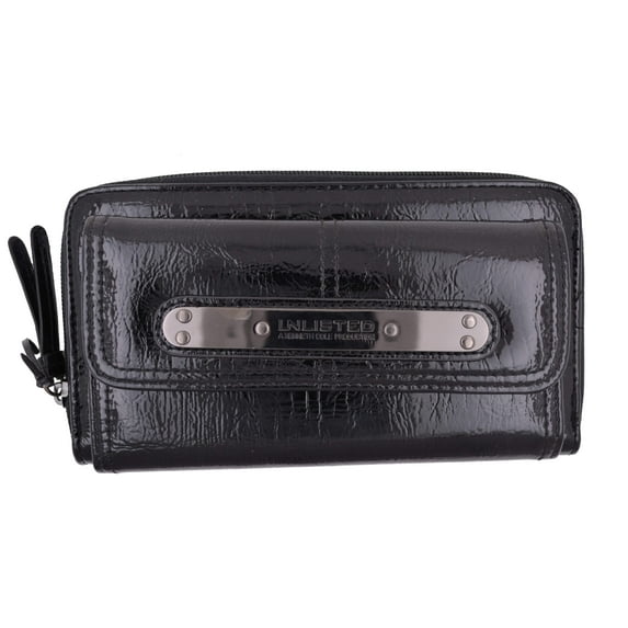 Kenneth Cole Unlisted Black Urban Organizer Wallet W/ Large Logo