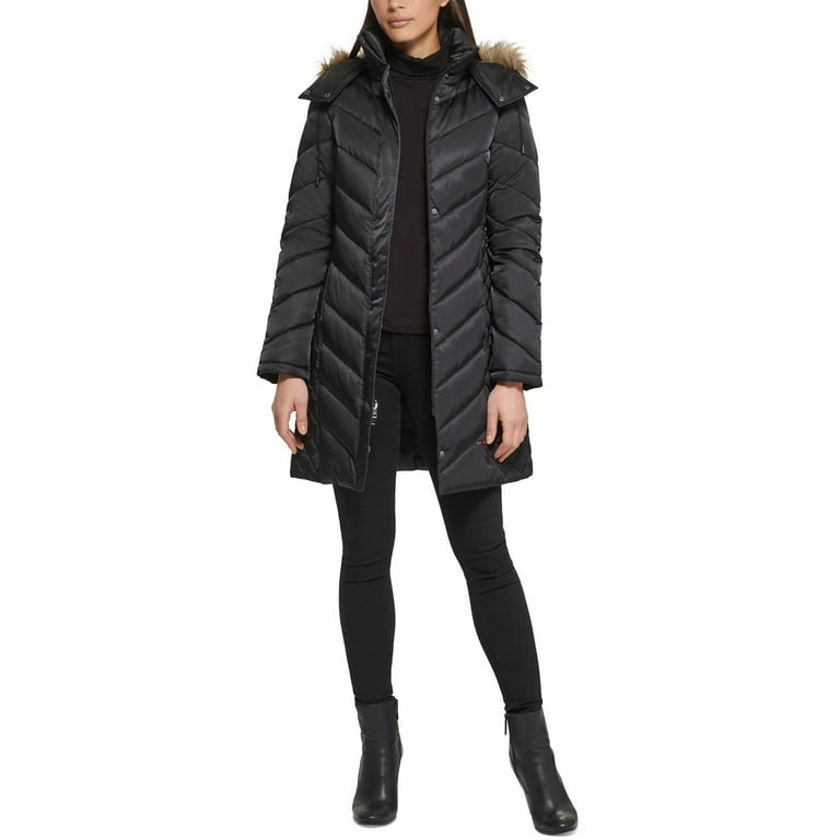 Kenneth Cole New York Womens Quilted Midi Puffer Jacket Walmart