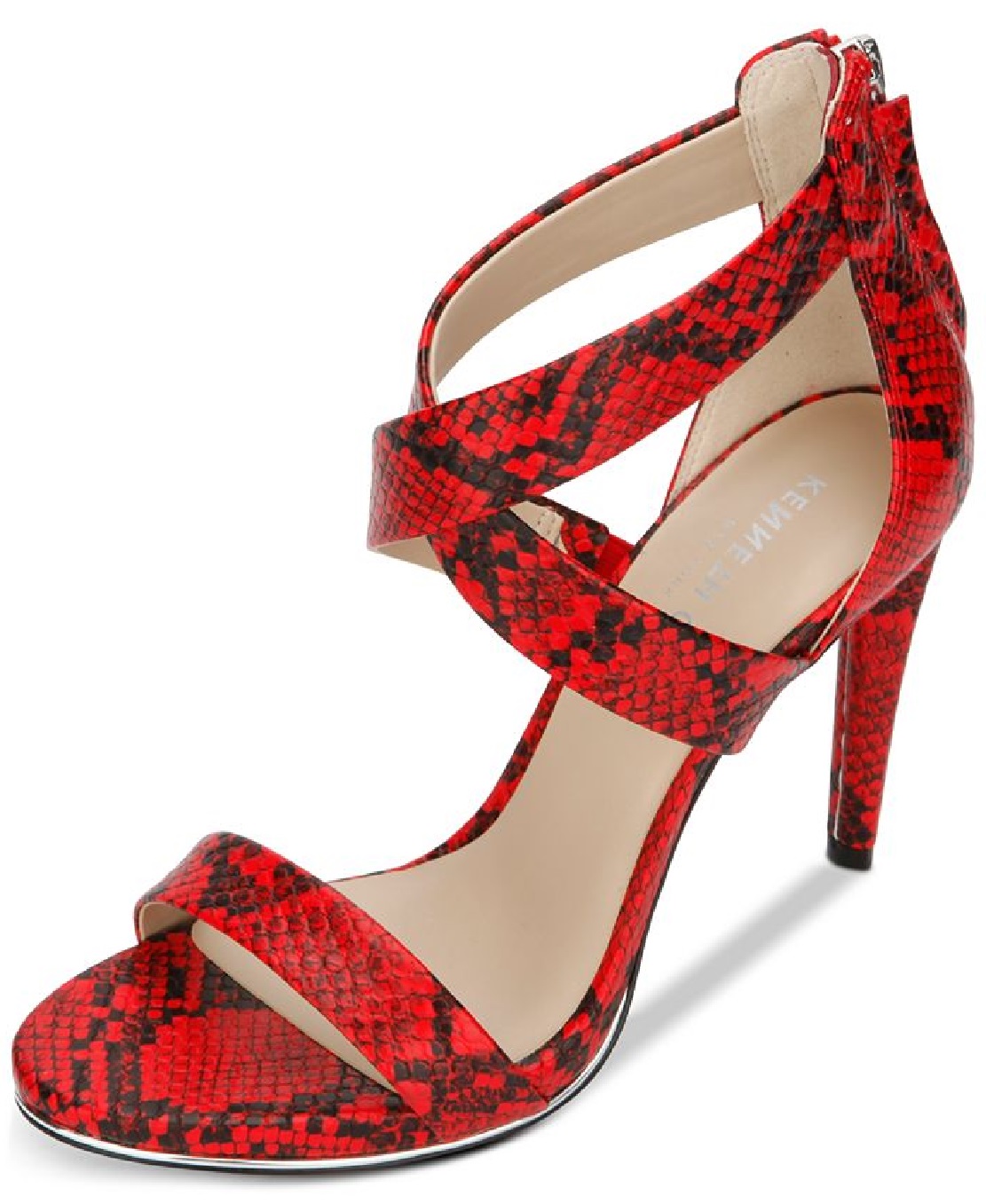 Kenneth Cole Women's Brooke Heeled Sandal - Criss Cross Strap Dress Sandal With Back Zip, Synthetic Upper - View #10