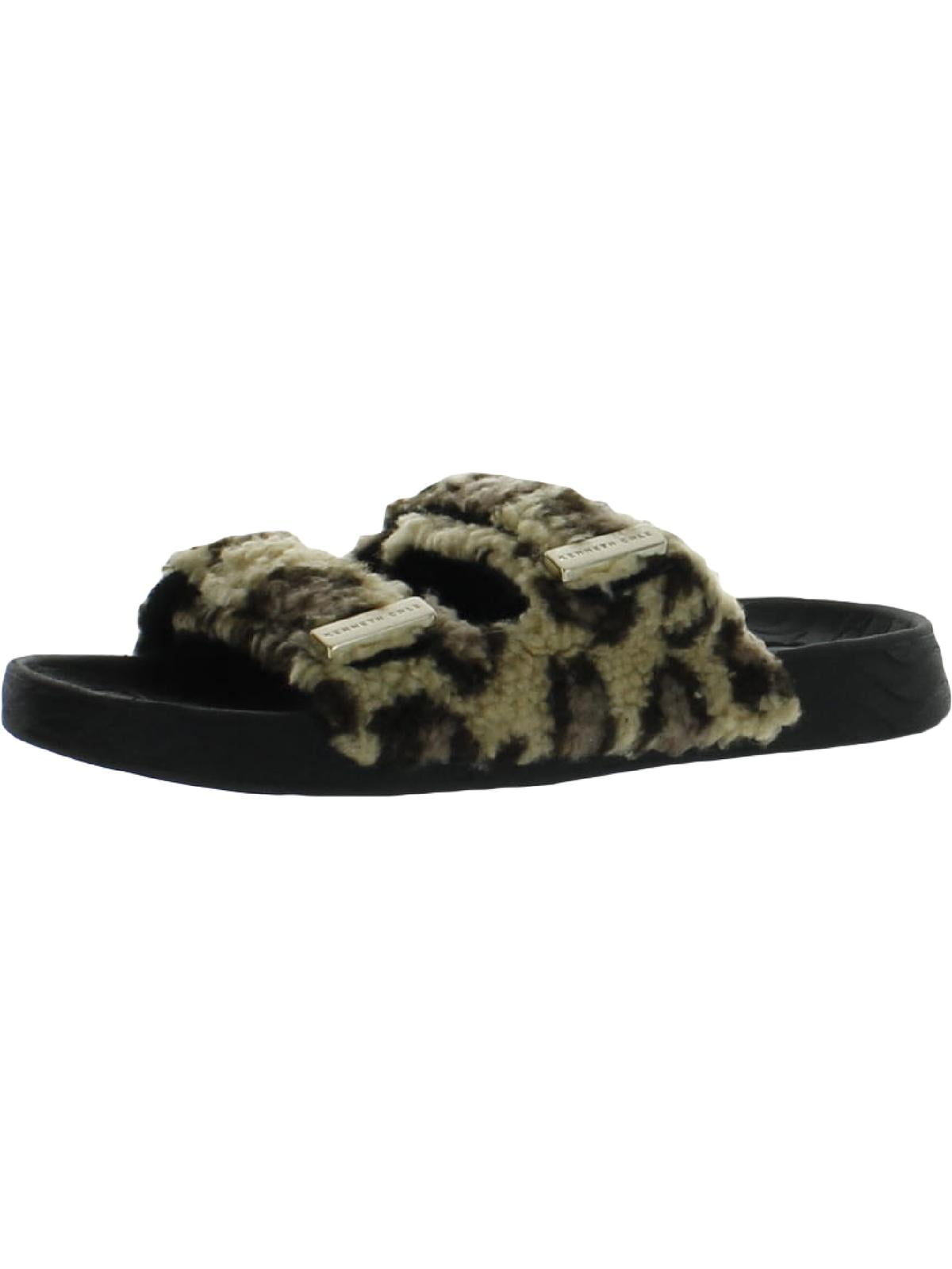 Kenneth Cole Womens Leopard Print Slip On Slide Sandals