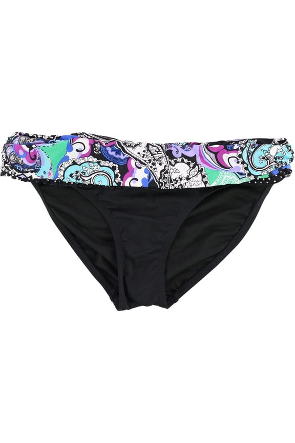 Womens Paisley Bikini Swim Bottom, Blue, Medium