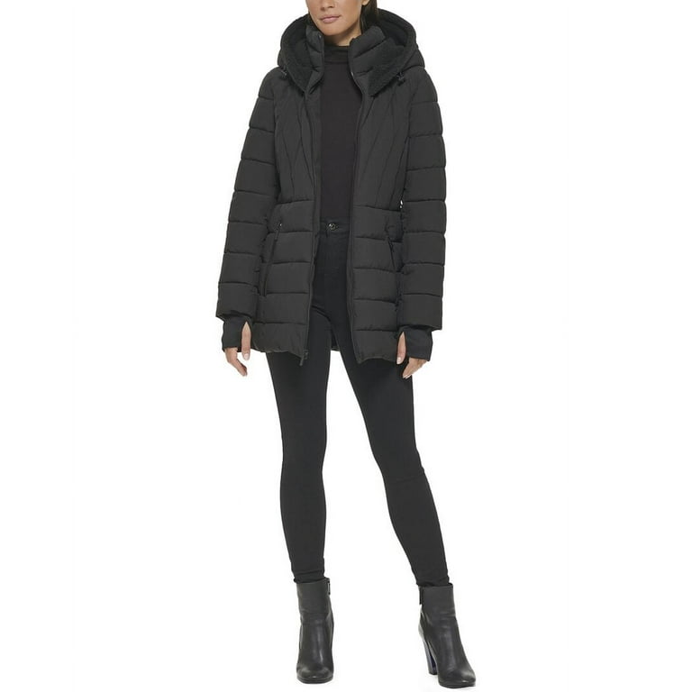 Kenneth Cole womens Belted Stretch Puffer Coat XL Walmart