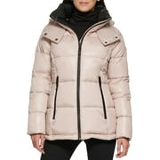 Kenneth Cole Womens Horizontal Zip Puffer, Frost, Large