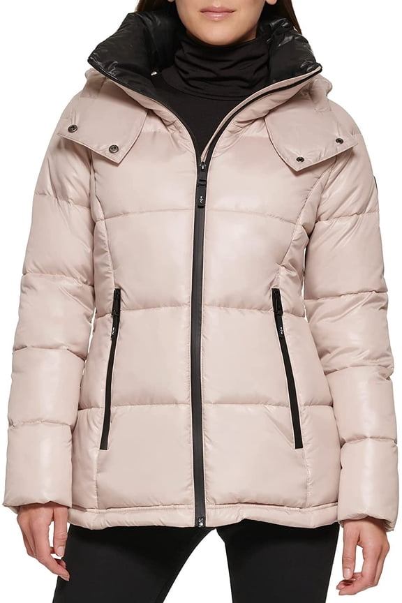 Women's Horizontal Zip Puffer, Frost, Medium