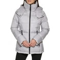 thumbnail image 1 of Kenneth Cole Women's Horizontal Zip Puffer, Silver, X-Small, 1 of 5