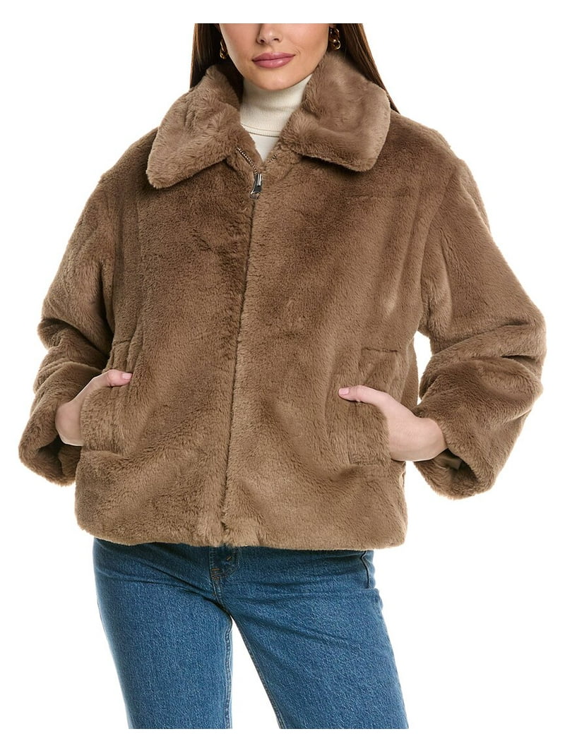 Kenneth Cole Sportswear Women Women's Faux Fur Zip Front JKT with