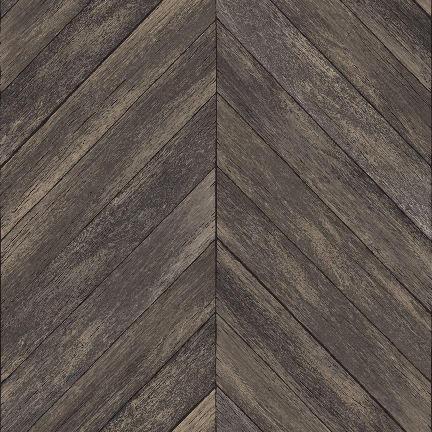 Wildwood Walnut Herringbone Peel and Stick Wallpaper