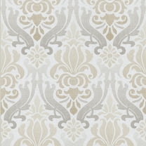 Kenneth James Aquitaine Taupe Nouveau Damask Wallpaper