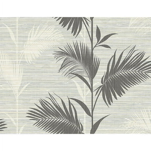Kenneth James Away On Holiday Black Palm Wallpaper, 27-in by 27-ft, 60.8 sq. ft