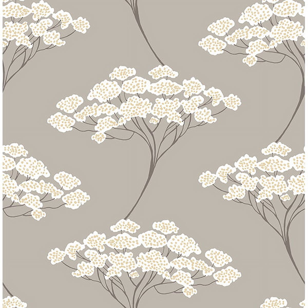 Kenneth James Banyan Taupe Tree Wallpaper, 20.5-in by 33-ft, 56.4 sq. ft