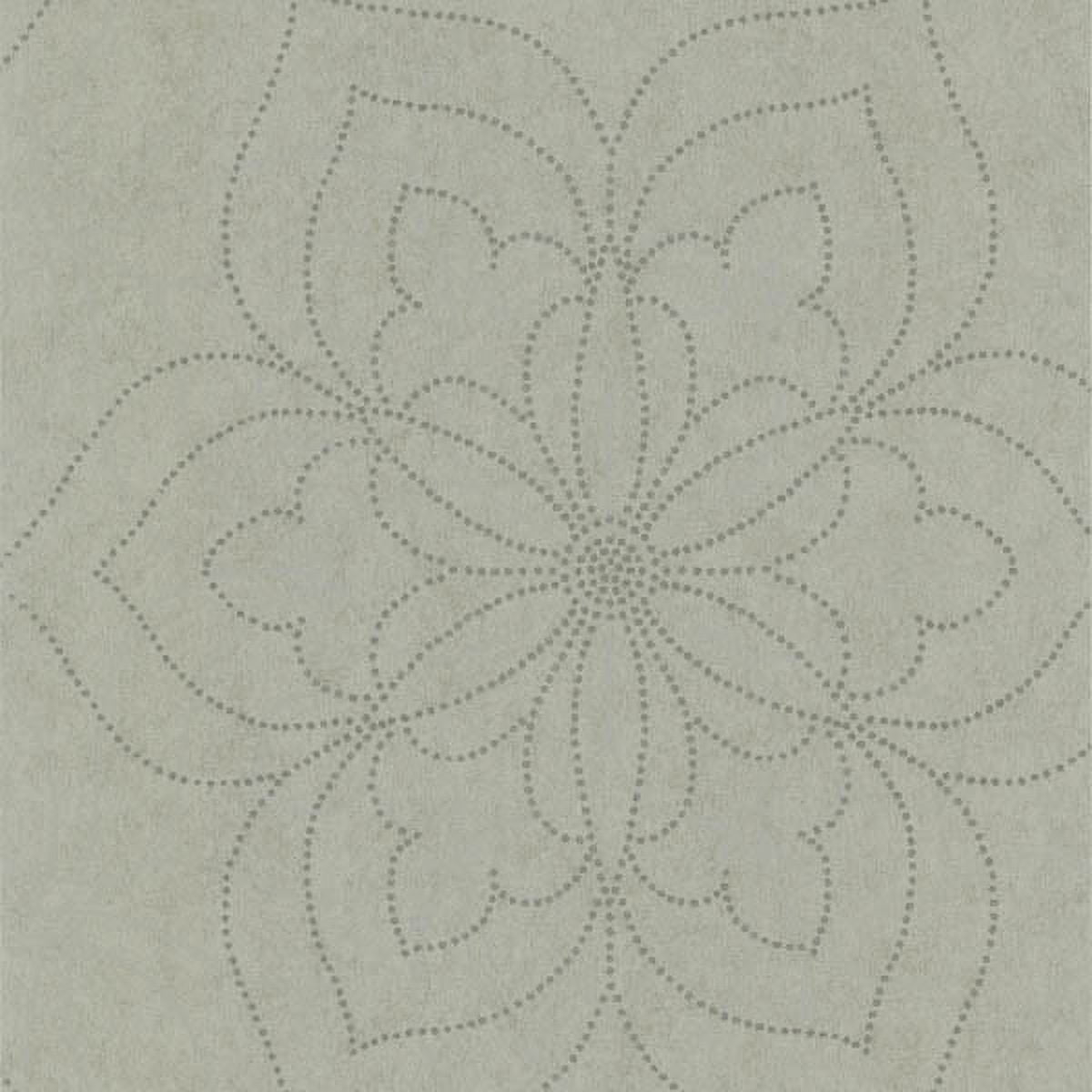 Kenneth James Charlotte Silver Modern Floral Wallpaper